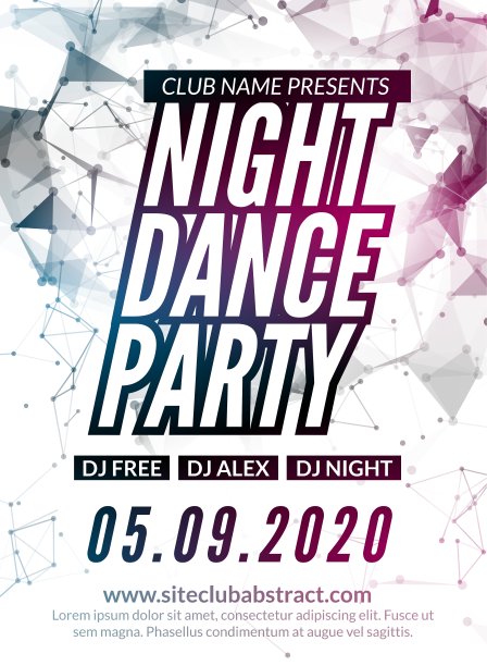 夜舞会设计模板在多边形图片下载