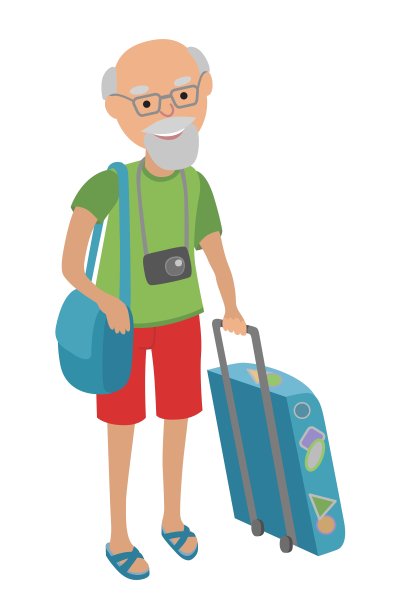 老人独自旅行图片下载