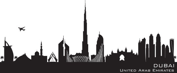 迪拜阿联酋天际线详细轮廓图片下载
