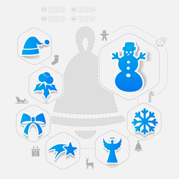 圣诞贴纸信息图片下载