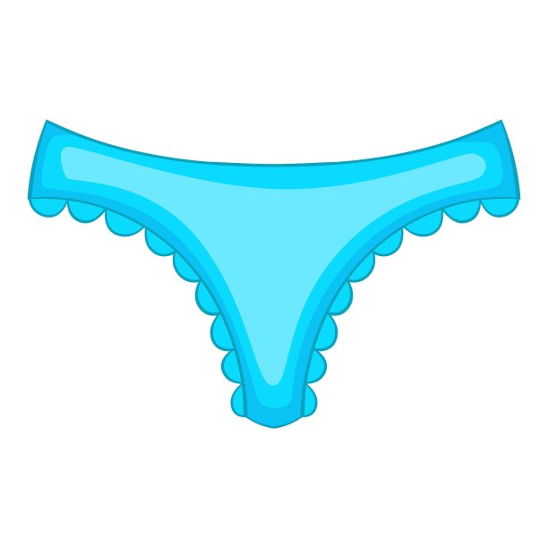 蓝色女人内裤图标卡通风格图片下载