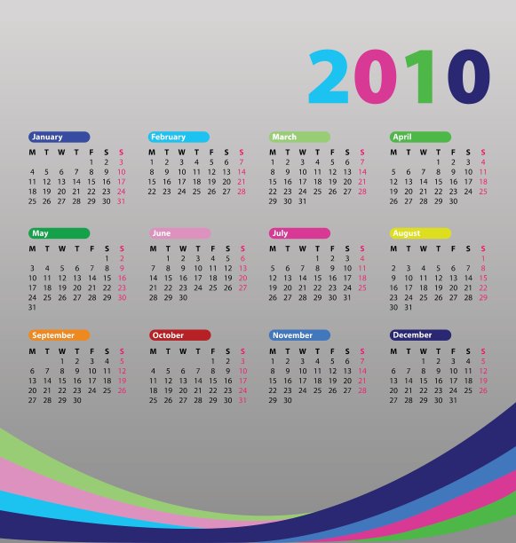 2010年的日历图片下载