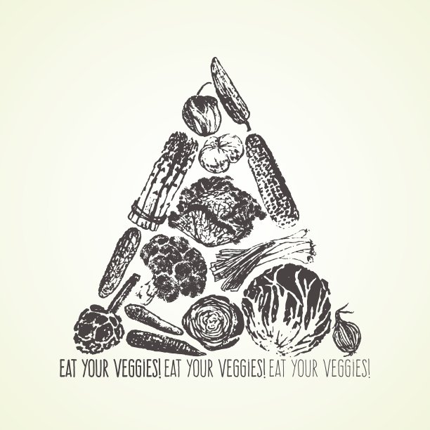 墨水手绘蔬菜卡图片下载