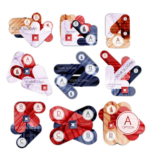 收集9箭头信息图布局图片下载