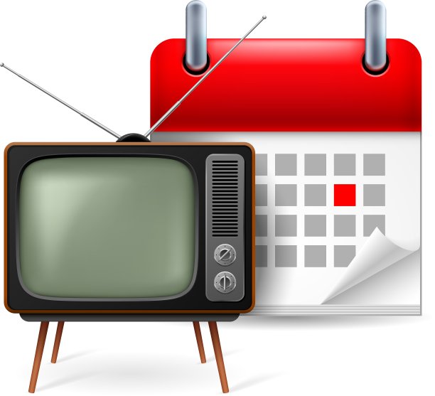 旧电视机和日历图片下载