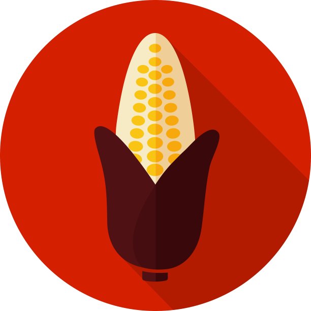 玉米平图标与长影子图片下载