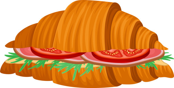 羊角包里塞满了蔬菜和厚肉图片下载