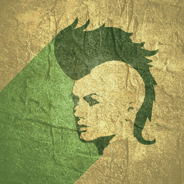 一个女性头部的剪影。脸半转视图。图片下载