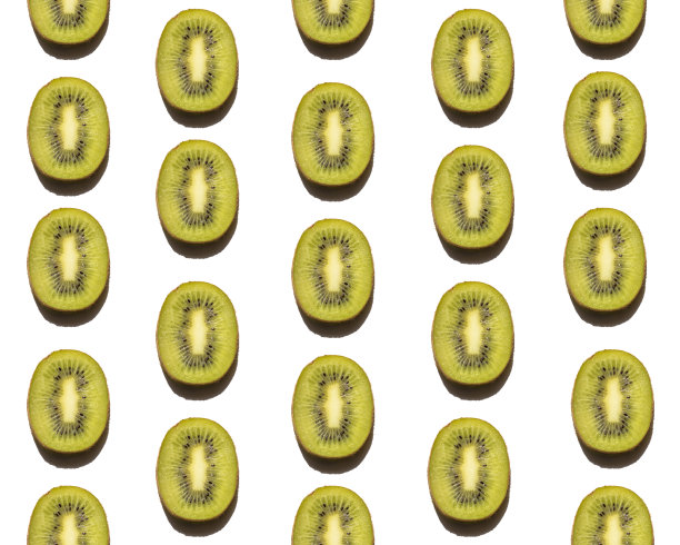 无缝图案猕猴桃切片上的白色背景图片下载