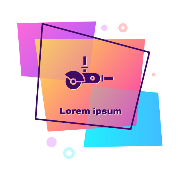 紫色角磨床图标孤立在白色图片下载