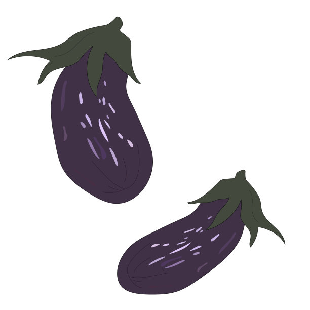 茄子很漂亮，设计很好。素食和素食食品。有机营养。素食,素食。秋天的背景。矢量插图涂鸦。孤立的白色图片下载