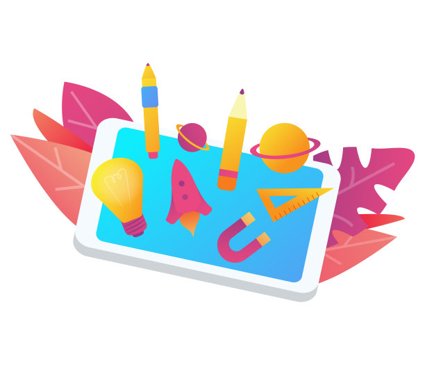 在线教育的概念。网络学习平板电脑。网络教程课程。移动服务学习。图片下载