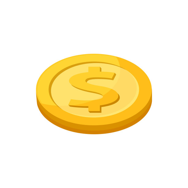 金质奖牌美元硬币孤立在白色背景，美元硬币黄金图标，奖牌美元黄金标志，货币硬币金融符号插图，货币硬币商业金融符号，奖牌卡通图片下载