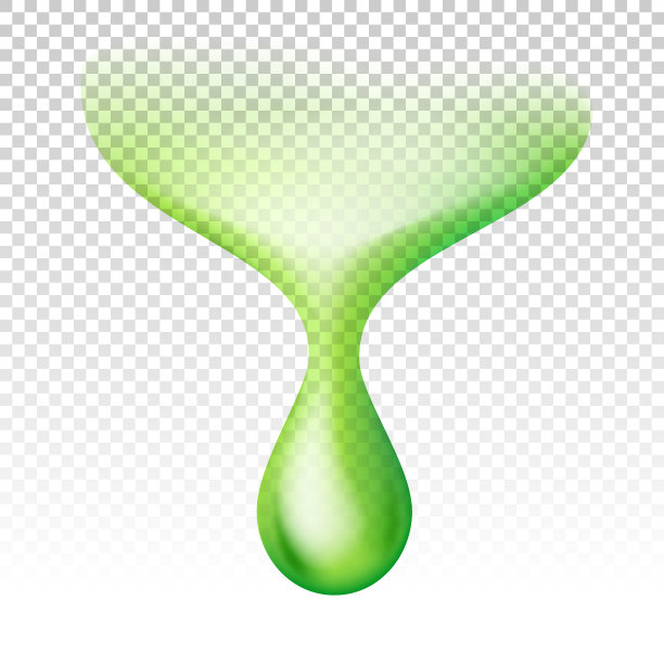 滴绿色孤立在透明的背景，芦荟滴纯净图片下载