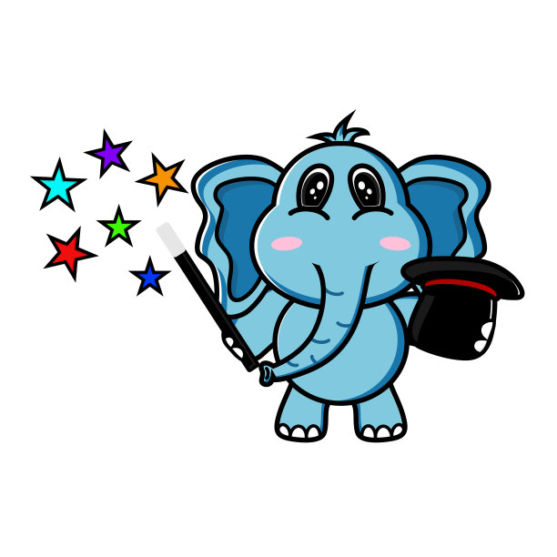 可爱的大象魔术师图片下载