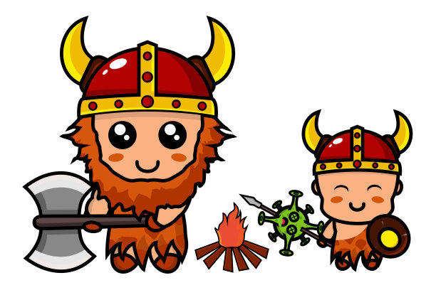 野蛮人对抗冠状病毒图片下载