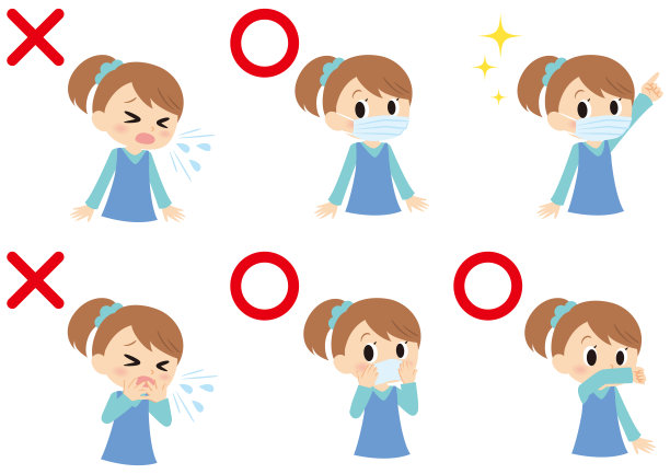 预防疾病女童感染，咳嗽礼仪图片下载