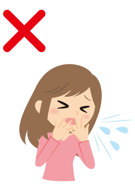 预防疾病妇女感染，用手捂口图片下载