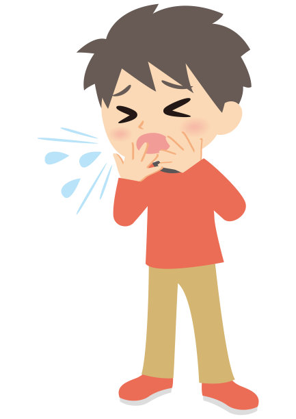 预防疾病男童感染，用手捂口图片下载
