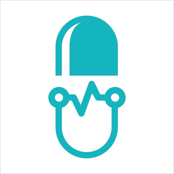 药丸图标与听诊器图标内矢量标志插图图片下载