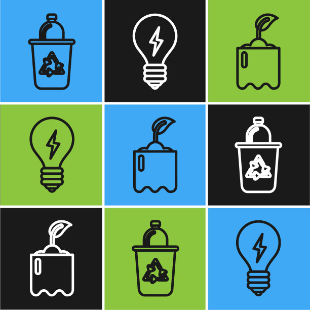 设置线回收站与回收符号萌芽图片下载