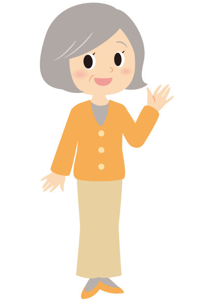 微笑着和快乐的奶奶挥手示意图片下载