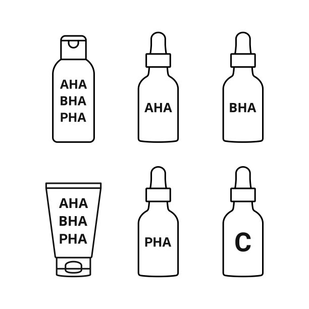 酸性皮肤护理向量图标图片下载