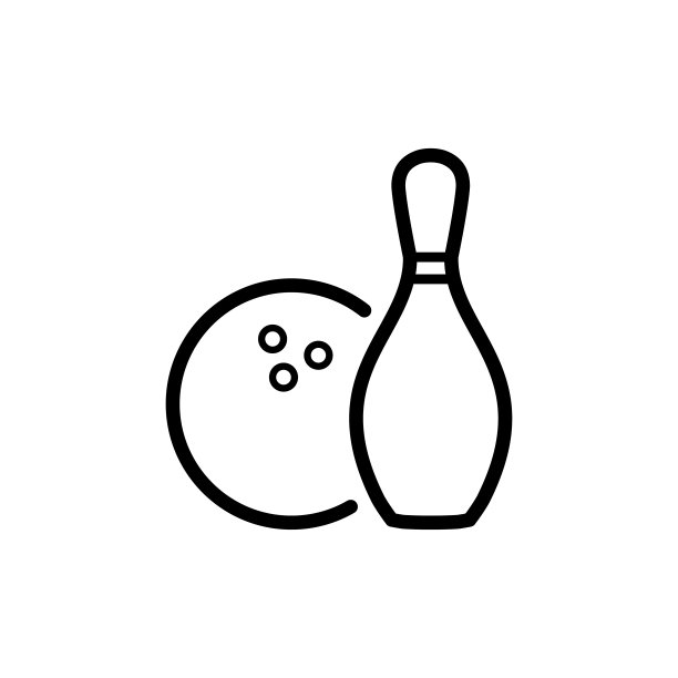保龄球图标扁平矢量模板设计图片下载