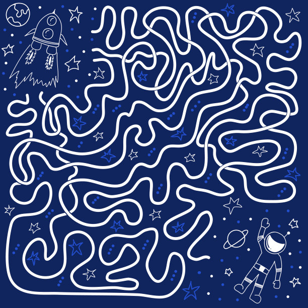 适合儿童和成人的逻辑益智游戏。帮助火箭找到宇航员。培养孩子的注意力和空间、数学思维能力。智商测试培训。图片下载