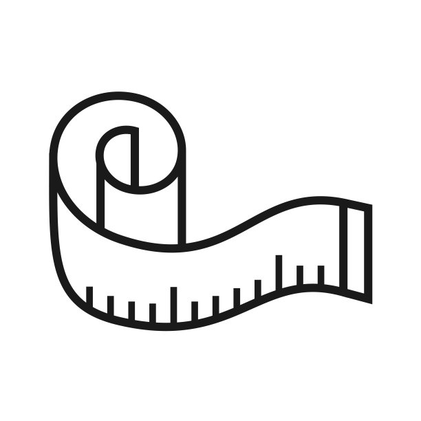 测量磁带图标在时尚的扁平风格图片下载