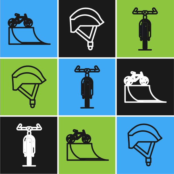 在街道匝道上设置线自行车和图片下载