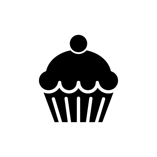 纸杯蛋糕图标平面矢量模板设计流行图片下载