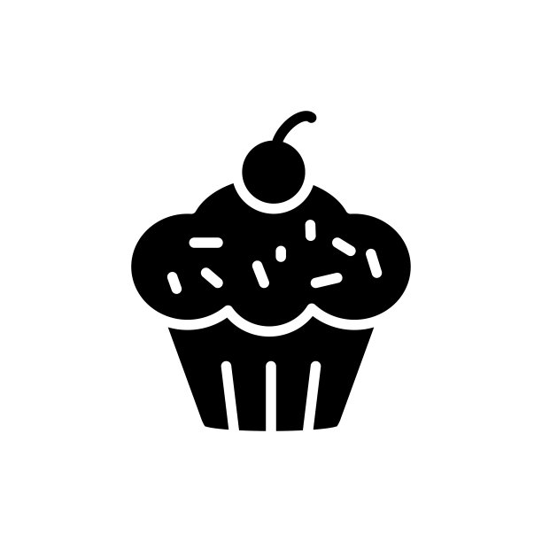 纸杯蛋糕图标平面矢量模板设计流行图片下载