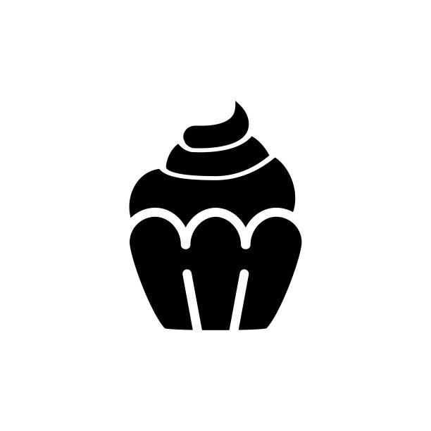 纸杯蛋糕图标平面矢量模板设计流行图片下载