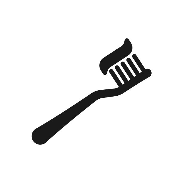 牙刷图标在时尚的平面设计图片下载