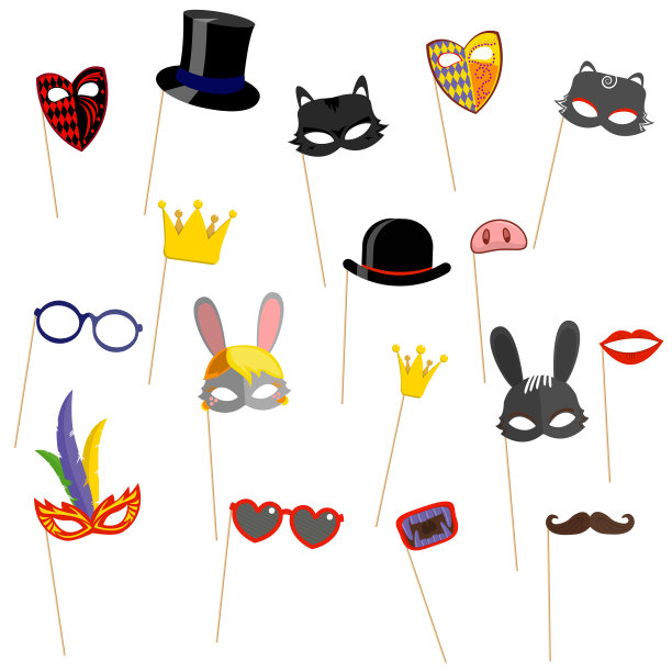 卡通缤纷嘉年华或威尼斯面具上图片下载