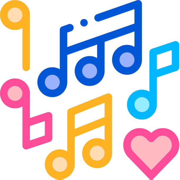 音乐音符婚礼舞蹈细线图标图片下载