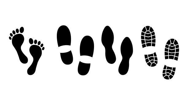 不同的人类脚印图标图片下载