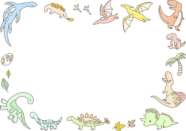 矢量插图框架的恐龙图片下载