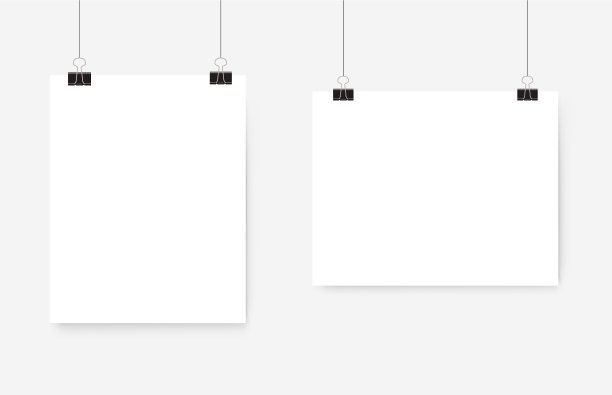 白色海报挂起了空白纸图片下载