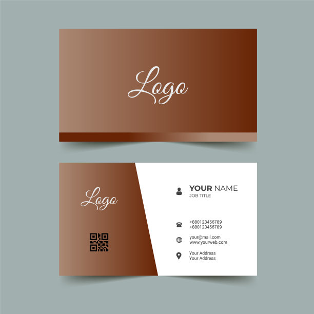 灰色令人敬畏的名片设计模板图片下载