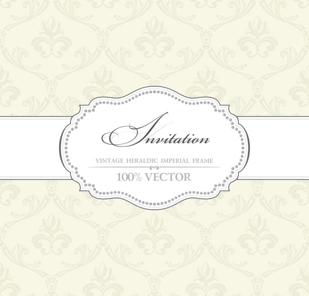 背景复古标签旗帜花框架图片下载