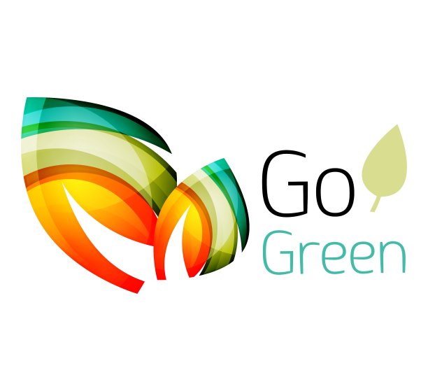 抽象生态链标志设计由彩色片制成图片下载