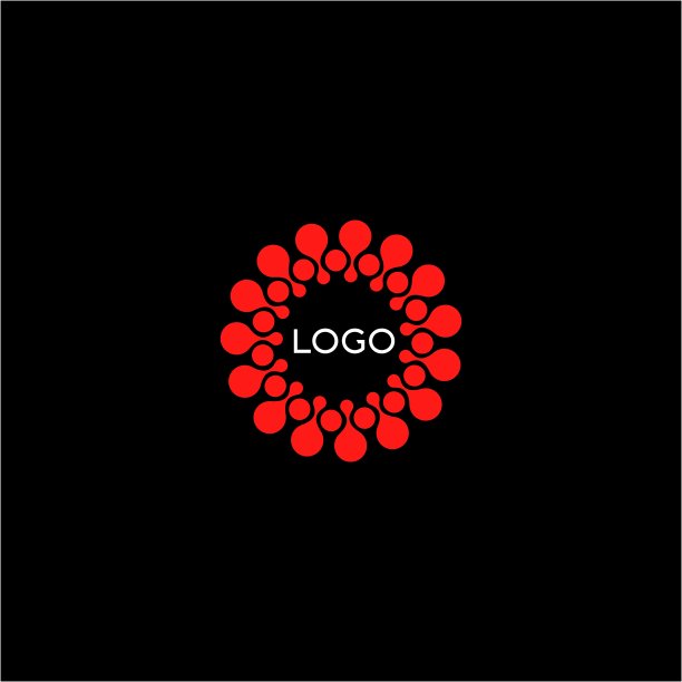 抽象红色花朵Logo图片下载