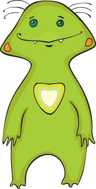 绿色怪物孤立图片下载