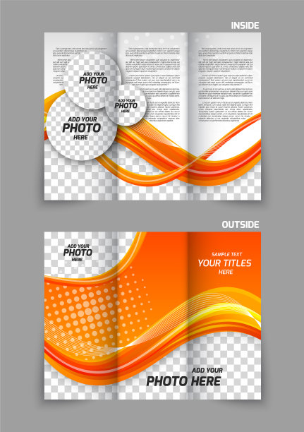 橙色纸小册子图片下载