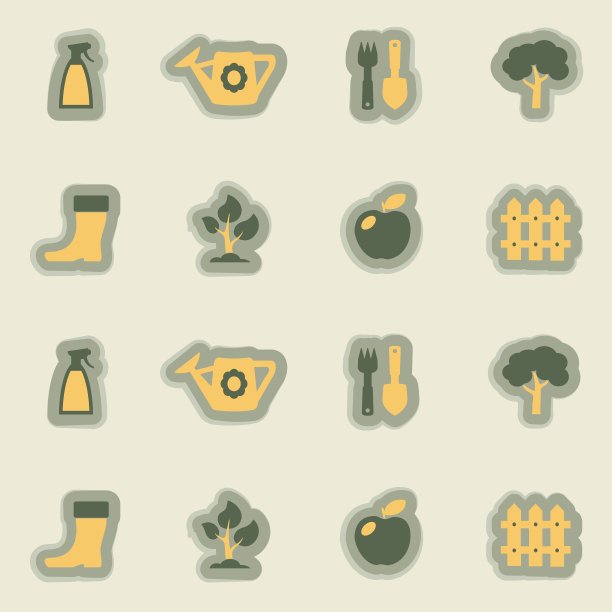 无缝背景与园艺相关的图标图片下载