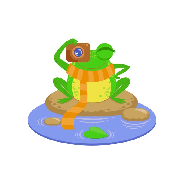 摄影师卡通青蛙角色图片下载
