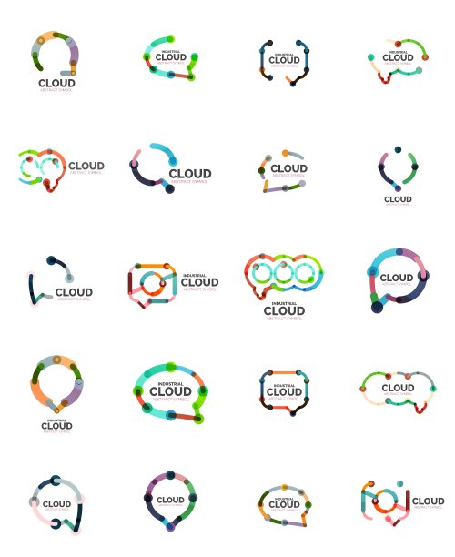 设计一套平面线性语言云的logo图片下载