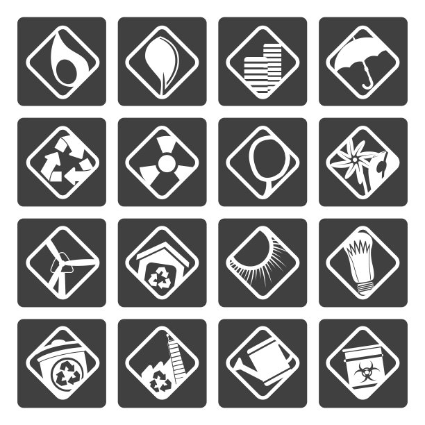 黑色生态图标-设置为Web应用程序图片下载